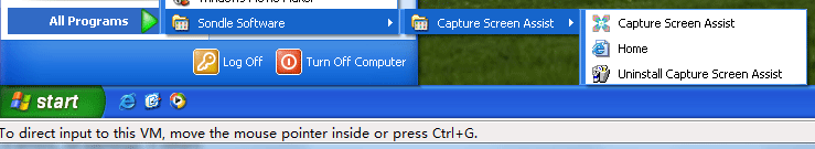 uninstall capture screen assist software from Windows Start-Menu