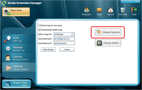 Change Password Of Keylogger Software