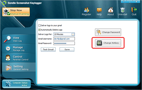 Change Shortcut Key Of Keylogger Software