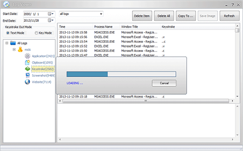 View Keystroke Logs By Log Viewer