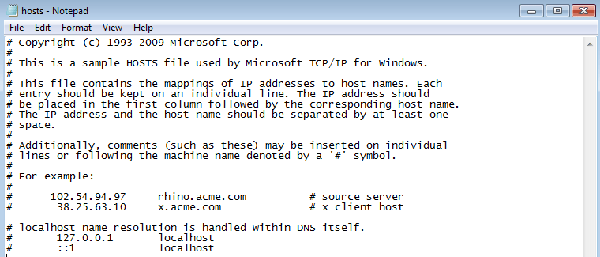 Hosts File Of Windows 7
