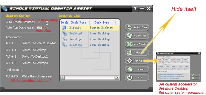 operation of virtual desktop software